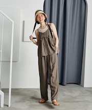 【セットアイテム】SUMMERCOOL リボン付き キャミソールセットアップ/接触冷感