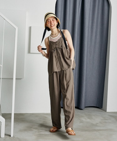 【セットアイテム】SUMMERCOOL リボン付き キャミソールセットアップ/接触冷感