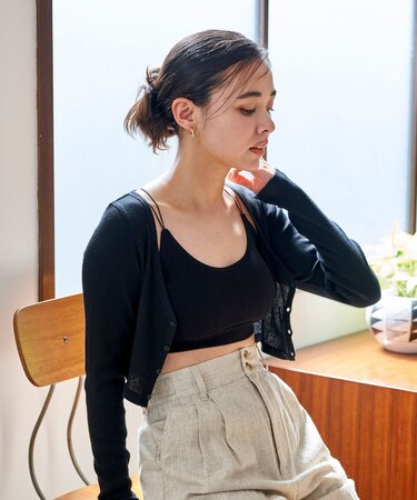 デザインストレッチ カップ付きキャミソール