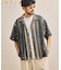 【新色追加】インド製 リラックスフィット 総柄レース マルチストライプ オープンカラーシャツ ショートスリーブ