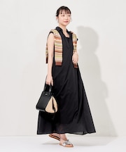 インド ボイル襟付き スキッパーワンピース＜インナーキャミワンピース付き＞