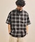 先染めオンブレチェック オープンカラー ショートスリーブ シアーシャツ リラックスフィット