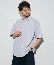 別注 リラックスフィット ブロードストライプ クレイジーパターン レギュラーカラー ショートスリーブシャツ