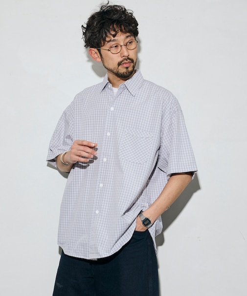 別注 リラックスフィット ブロードストライプ クレイジーパターン レギュラーカラー ショートスリーブシャツ