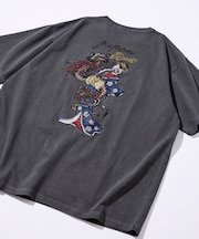 別注 バック 刺繍デザイン Tシャツ/ヴィンテージライク