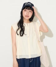 インド レイヤード ノースリーブ ショートシャツ