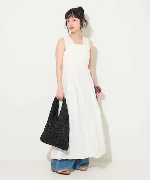 Freada/フリーダ インドプリント刺繍ラメステッチワンピース