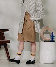 別注 紐付き タックハーフパンツ