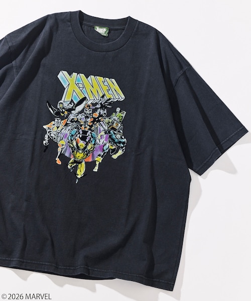 MARVEL/マーベル X-MEN クルーネックTシャツ / 静電フロッキー加工