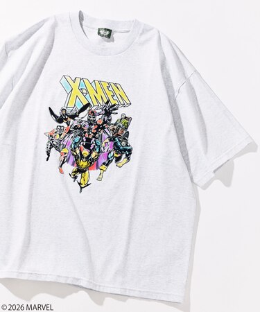 MARVEL/マーベル X-MEN クルーネックTシャツ / 静電フロッキー加工