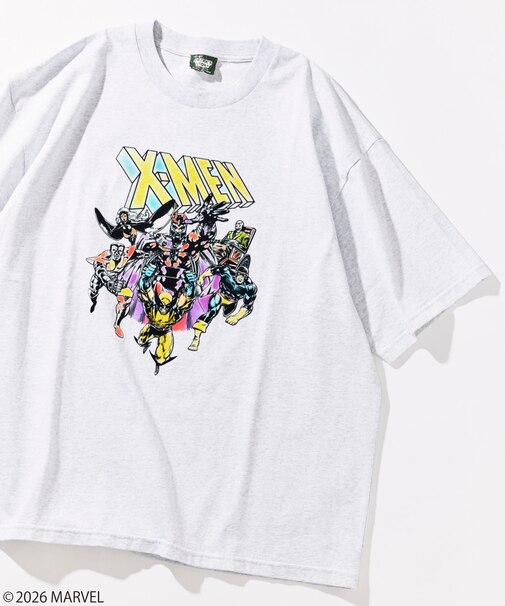 MARVEL/マーベル X-MEN クルーネックTシャツ / 静電フロッキー加工