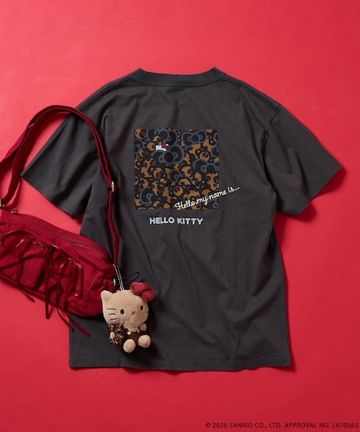 HELLO KITTY アニマル柄プリントTシャツ