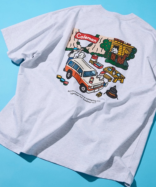 Coleman×matsui×FREAK'S STORE 別注 バックプリント クルーネックTシャツ/Rocky Camping