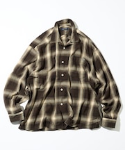 ブリーチ オンブレ L/S オープンカラーチェックシャツ