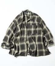 ブリーチ オンブレ L/S オープンカラーチェックシャツ