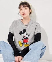 【MICKEY MOUSE】ヴィンテージライク 半袖 プリントスウェット