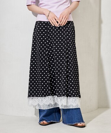 リバーシブル レースマーメイドスカート