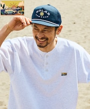 FREAK'S STORE for BEACH & FES リラックスフィット ワンポイントロゴ スピンドル ヘンリーネックTシャツ