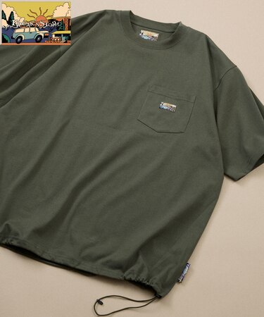 FREAK'S STORE for BEACH & FES リラックスフィット ワンポイントロゴ スピンドル ポケットTシャツ