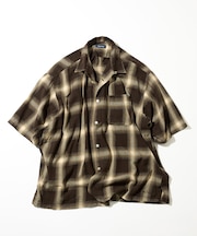 ブリーチ オンブレ オープンカラー半袖シャツ