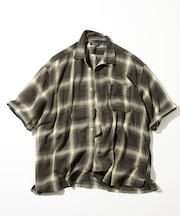 ブリーチ オンブレ オープンカラー半袖シャツ