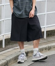 1タック バギーシルエット スラックス ショートパンツ
