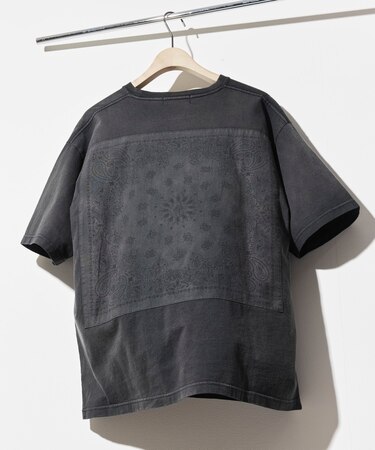 HAV-A-HANK×FREAK'S STORE/ハバハンク 別注 バックプリント バンダナデザイン ピグメント クルーネックTシャツ