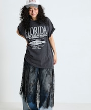 Tシャツ レースドッキング ワンピース