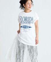 Tシャツ レースドッキング ワンピース