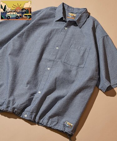 FREAK'S STORE for BEACH & FES シアサッカー スピンドル レギュラーカラー ショートスリーブシャツ