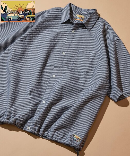 FREAK'S STORE for BEACH & FES シアサッカー スピンドル レギュラーカラー ショートスリーブシャツ