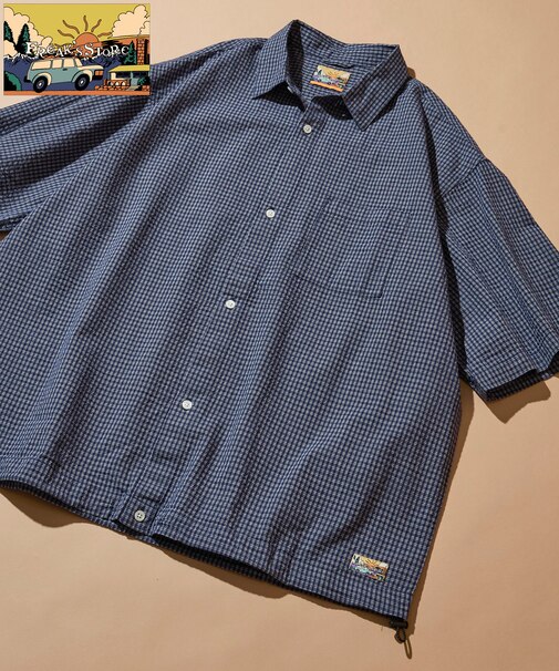 FREAK'S STORE for BEACH & FES シアサッカー スピンドル レギュラーカラー ショートスリーブシャツ