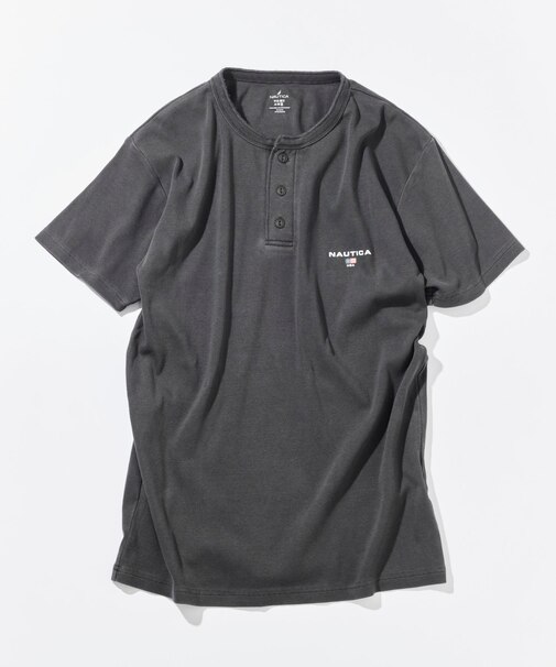 Essentials タイトフィット S/S ヘンリーネック ピグメントTシャツ