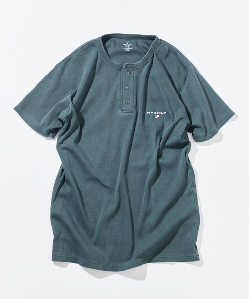 Essentials タイトフィット S/S ヘンリーネック ピグメントTシャツ