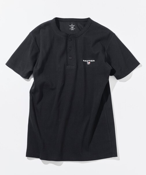 Essentials タイトフィット S/S ヘンリーネックTシャツ
