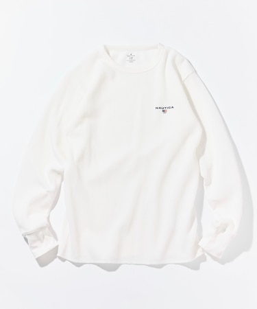 Essentials タイトフィット L/S クルーネック ワッフルTシャツ