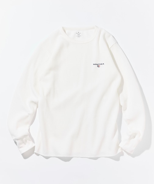 Essentials タイトフィット L/S クルーネック ワッフルTシャツ