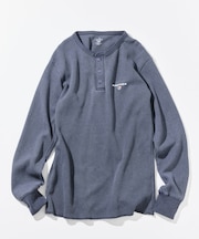 Essentials タイトフィット L/S ヘンリーネック ワッフル ピグメントTシャツ