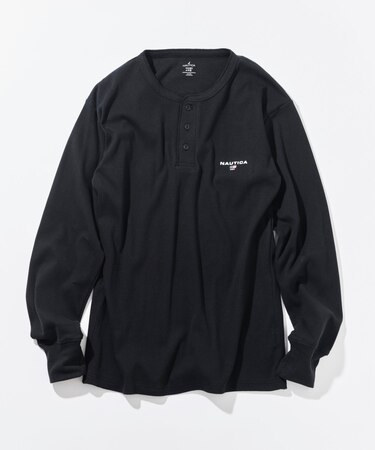Essentials タイトフィット L/S ヘンリーネックTシャツ