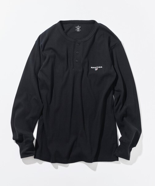 Essentials タイトフィット L/S ヘンリーネックTシャツ