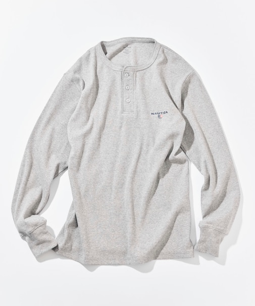 Essentials タイトフィット L/S ヘンリーネックTシャツ