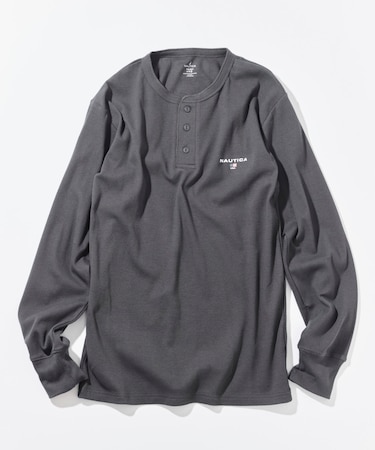 Essentials タイトフィット L/S ヘンリーネックTシャツ