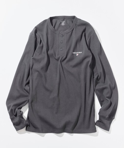 Essentials タイトフィット L/S ヘンリーネックTシャツ