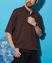 【新色追加】 SUPER ICE / スーパーアイス ショートスリーブ ポロネック ニット / 接触冷感