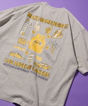 NBA × FREAK'S STORE 別注 チームイラスト グラフィックバックプリント クルーネックTシャツ