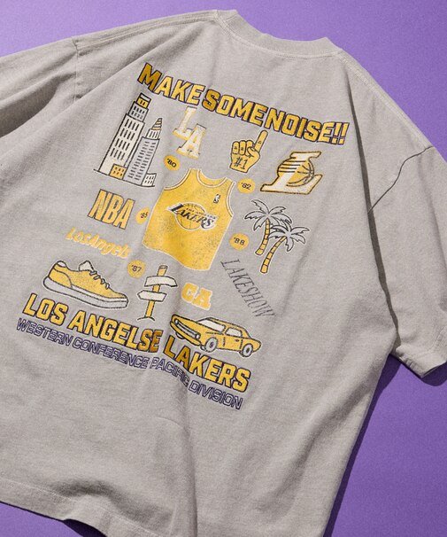 NBA × FREAK'S STORE 別注 チームイラスト グラフィックバックプリント クルーネックTシャツ