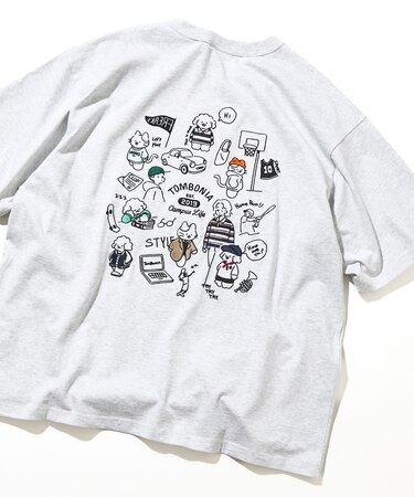 tombonia/トムボニア バックプリント クルーネックTシャツ/キャンパスライフ