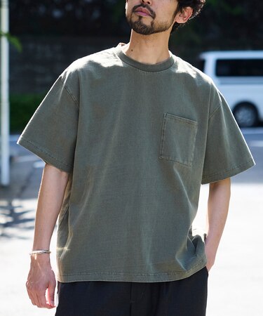 HEAVY WEIGHT/ヘビーウェイト ピグメント ショートスリーブ クルーネック ポケットTシャツ/10.5オンス