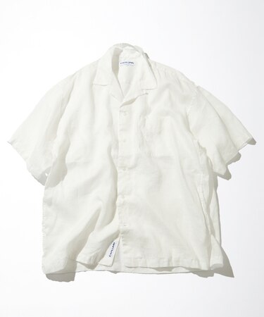 Linen Open Collar Short Sleeve Shirt