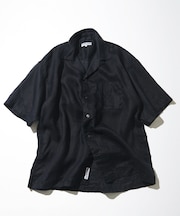Linen Open Collar Short Sleeve Shirt
